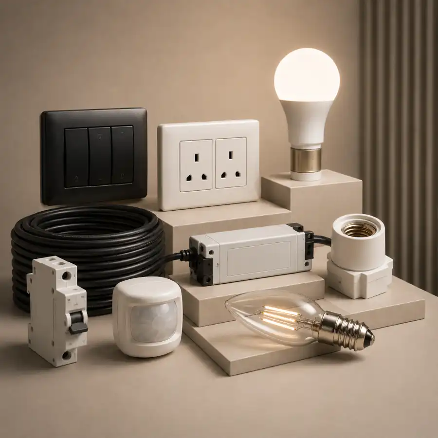 Electrical supplies in Lebanon including LED drivers, fabric cables, switches, sockets, dimmers and power accessories