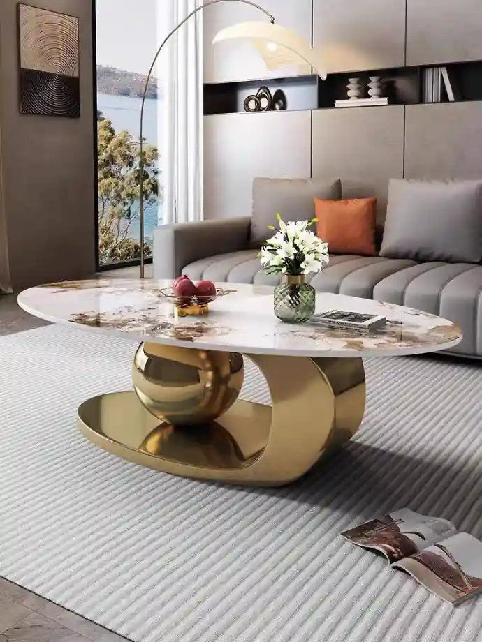 Luxury marble and gold coffee table for modern living room furniture in Lebanon