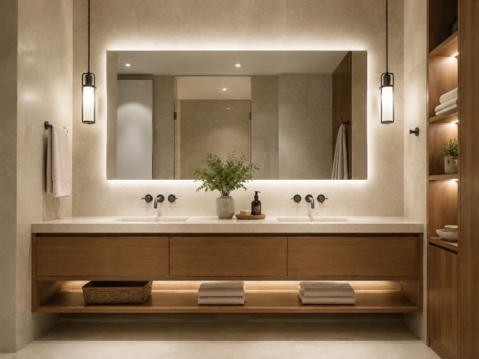 Bathroom vanity lighting at 4000K neutral white