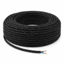 NOX Black Fabric Electrical Cable | 2x0.75mm² 25m