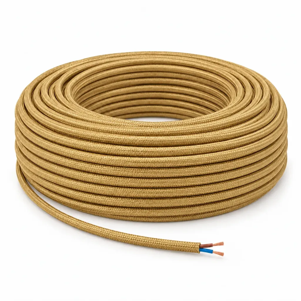 NOX Gold Fabric Electrical Cable | 2x0.75mm² 25m