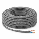 NOX Grey Fabric Electrical Cable | 2x0.75mm²