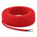 NOX Red Fabric Electrical Cable | 2x0.75mm² 25m