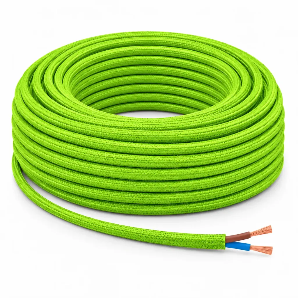 NOX Green Fabric Electrical Cable | 2x0.75mm²