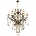 Jovimart Antique Bronze Chandelier with Golden Teak Swarovski Crystal| 12-Light E14