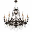 Castilla Rust Brown Crystal Chandelier| 8-Light