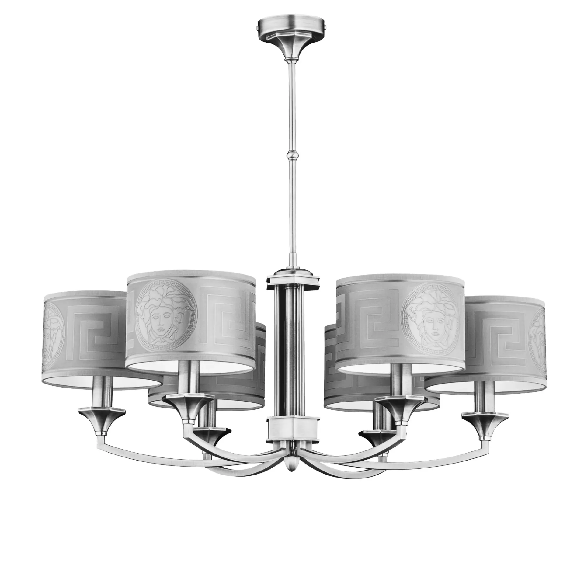 [CH-DECZW6NA] Versace Print 6-Light Silver Chandelier