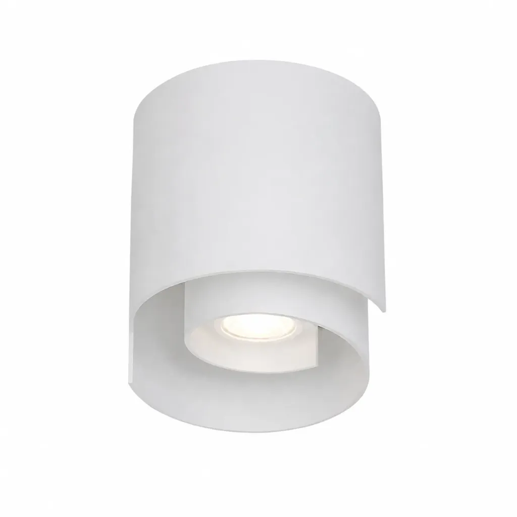White Cutaway Cylinder Surface Ceiling Spotlight | GU10