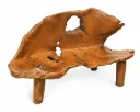 Vicomte Sculpted Teak Root 2-Seater Bench