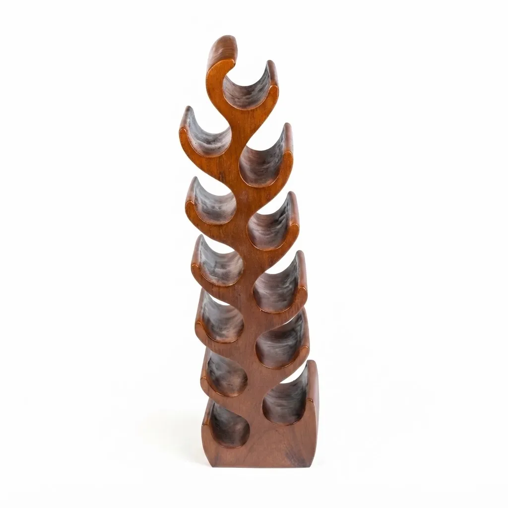 Large Suar Wood Bottle Rack