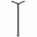 Modern Dark Grey Double-Arm Outdoor Pole Light| 80W 3000K + 6000K