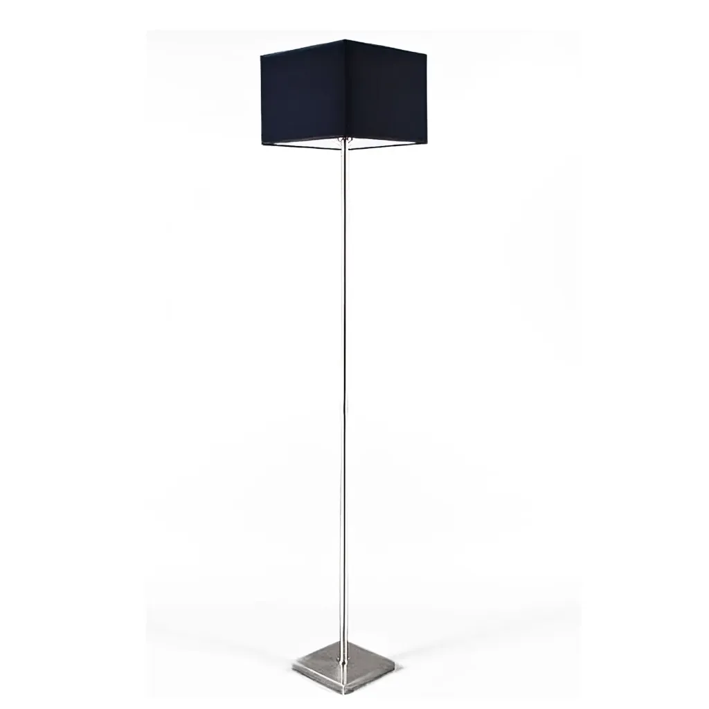 [FL8061B] Onyx Matte Nickel Floor Lamp with Black Fabric Shade