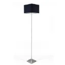 Onyx Matte Nickel Floor Lamp with Black Fabric Shade