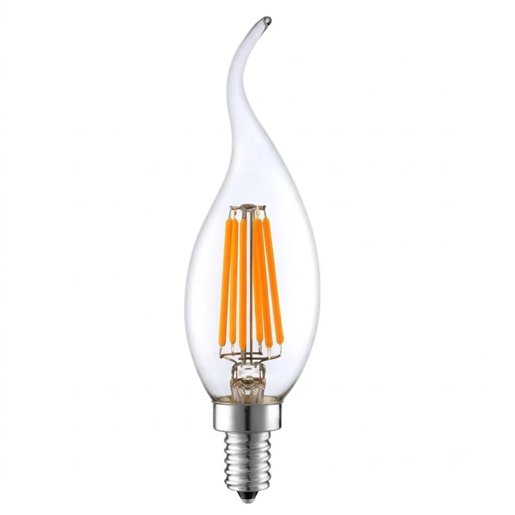 [LEDC37LC-5W14D] C37 Bent Clear Dimmable 500lm 3000K 220V 5W E14