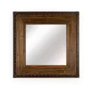 Wooden Mirror with Leather Frame