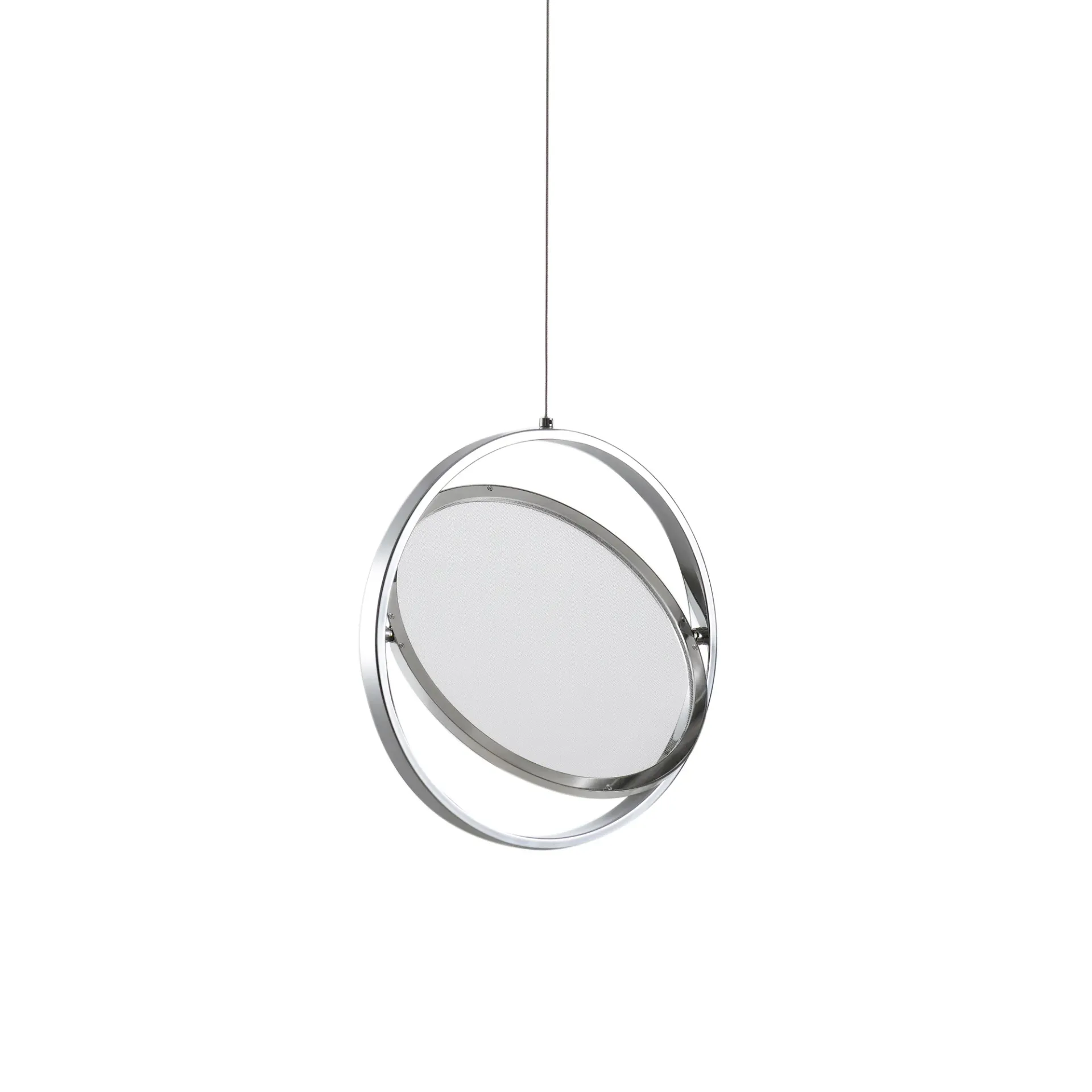 Chrome LED Ring Pendant Light