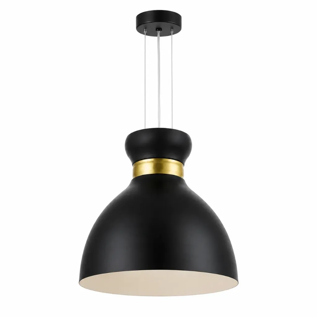 [PL5725M-B] Obsidian Black & Gold Pendant| 3xE27
