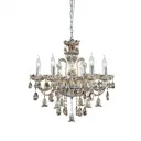 Cognac Crystal Chrome Chandelier