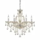 Cognac Crystal Chrome Chandelier