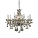 Cognac Crystal Chrome Chandelier