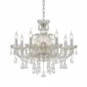 Cognac Crystal Chrome Chandelier