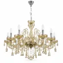 Cognac Crystal Chrome Chandelier
