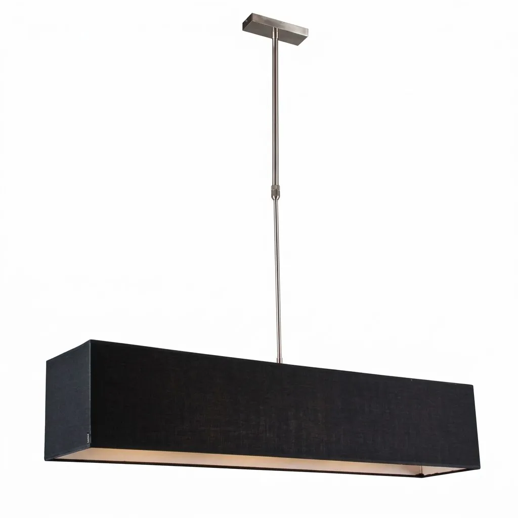 Sand Nickel & Black Fabric 3-Light Pendant Lamp
