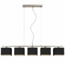 Objet Lumière Linear Black Fabric Pendant Lamp | 5xE14
