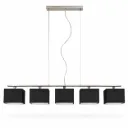 Objet Lumière Linear Black Fabric Sand Nickel Pendant Light | 5xE14