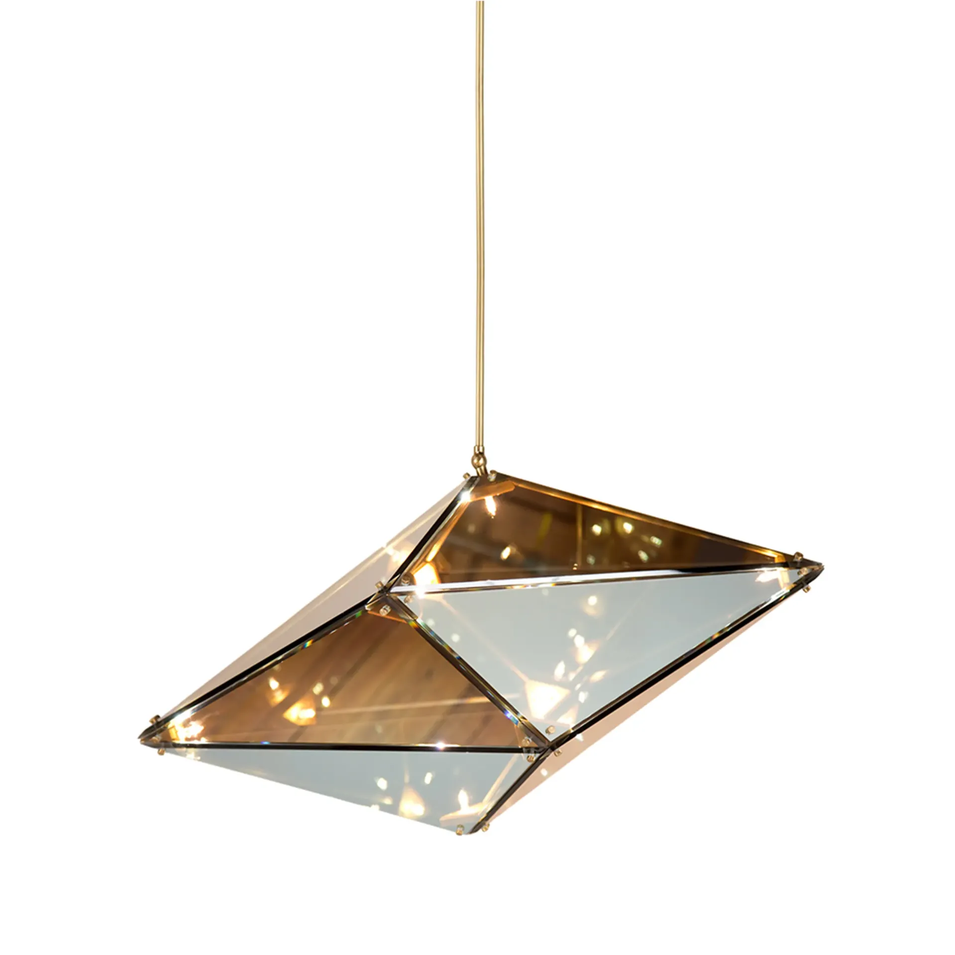 Smoky Geometric Prism Pendant Light