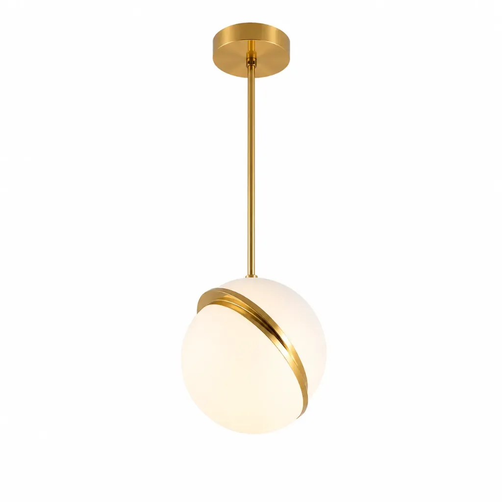 Objet Lumière White & Gold Globe Pendant Light | 1xE27 D20cm