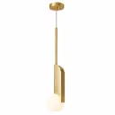 Objet Lumière Geometric Gold Frosted Glass Globe Pendant Light |1xG9