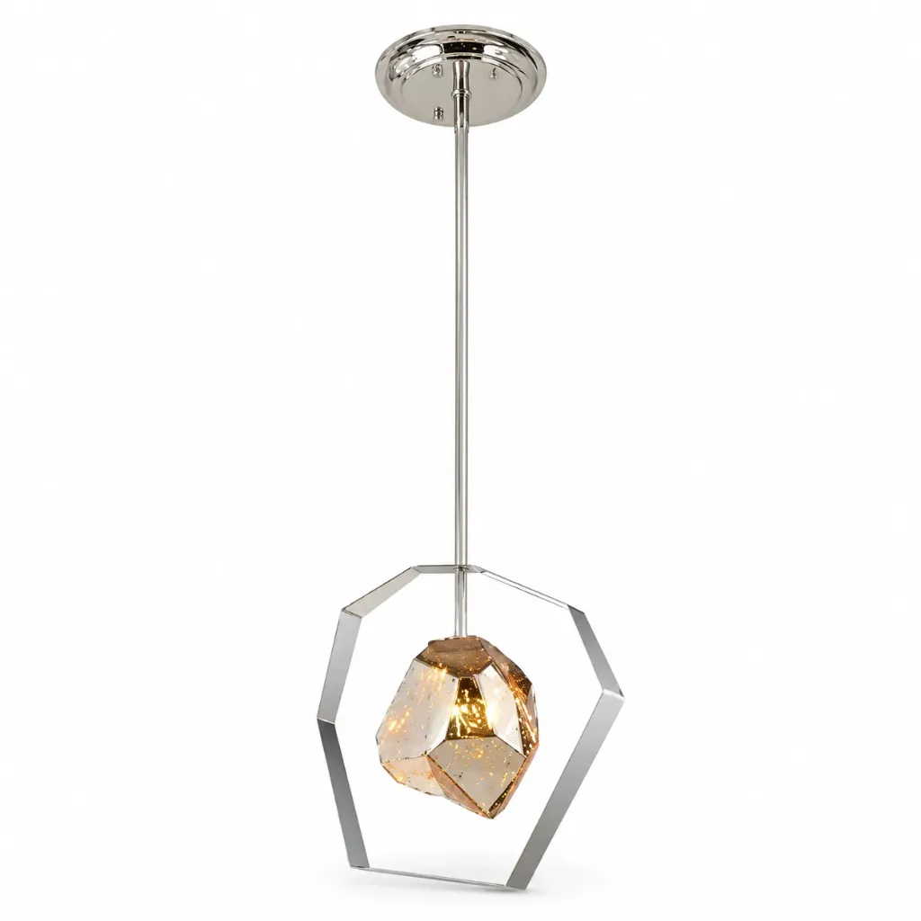 Liora Stainless Steel & Mercury Glass Pendant| 1xE27