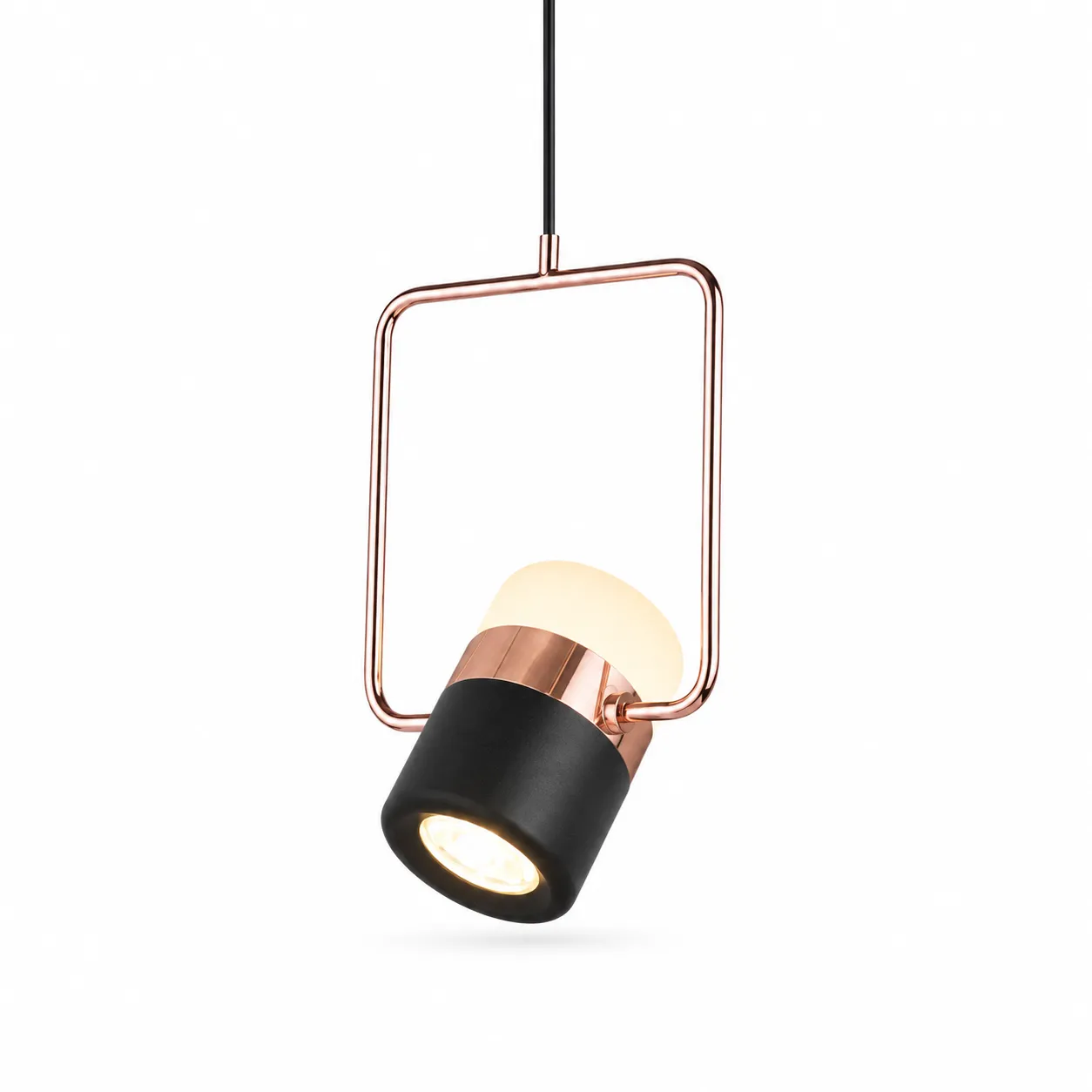 Objet Lumière Geometric Black & Rose Gold Pendant Light | 7W 3000K