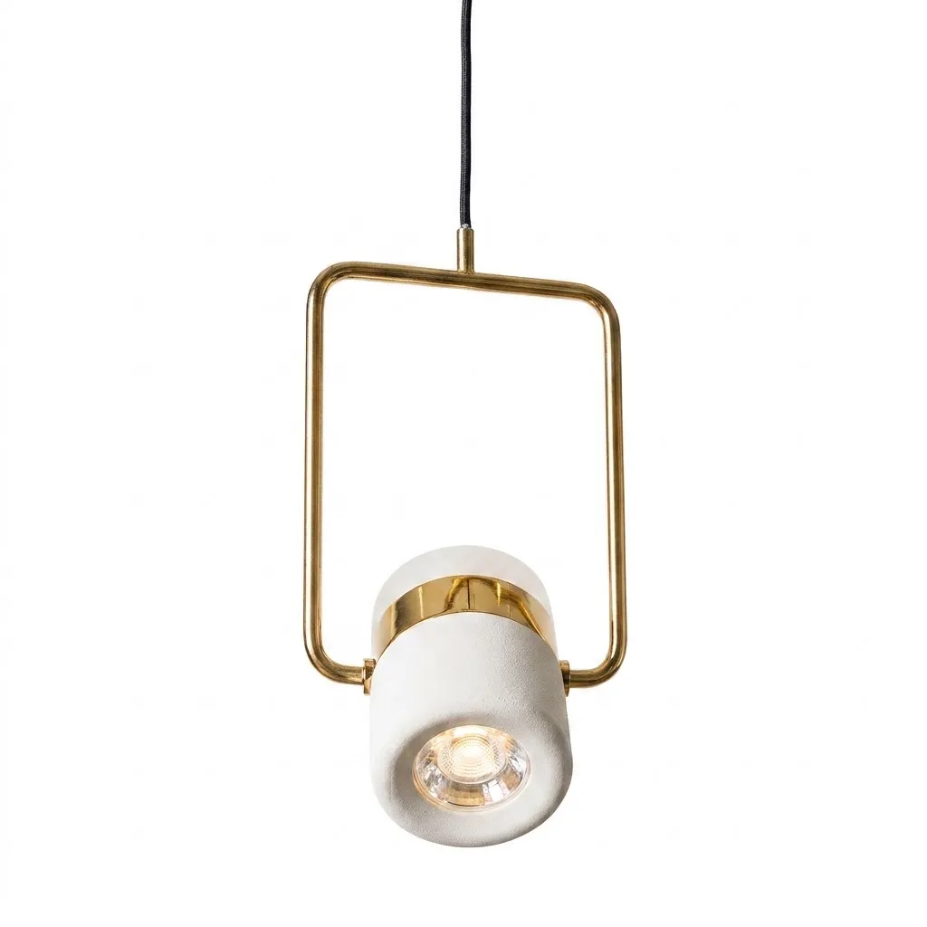 Objet Lumière Geometric White & Gold Pendant Light | 7W 3000K