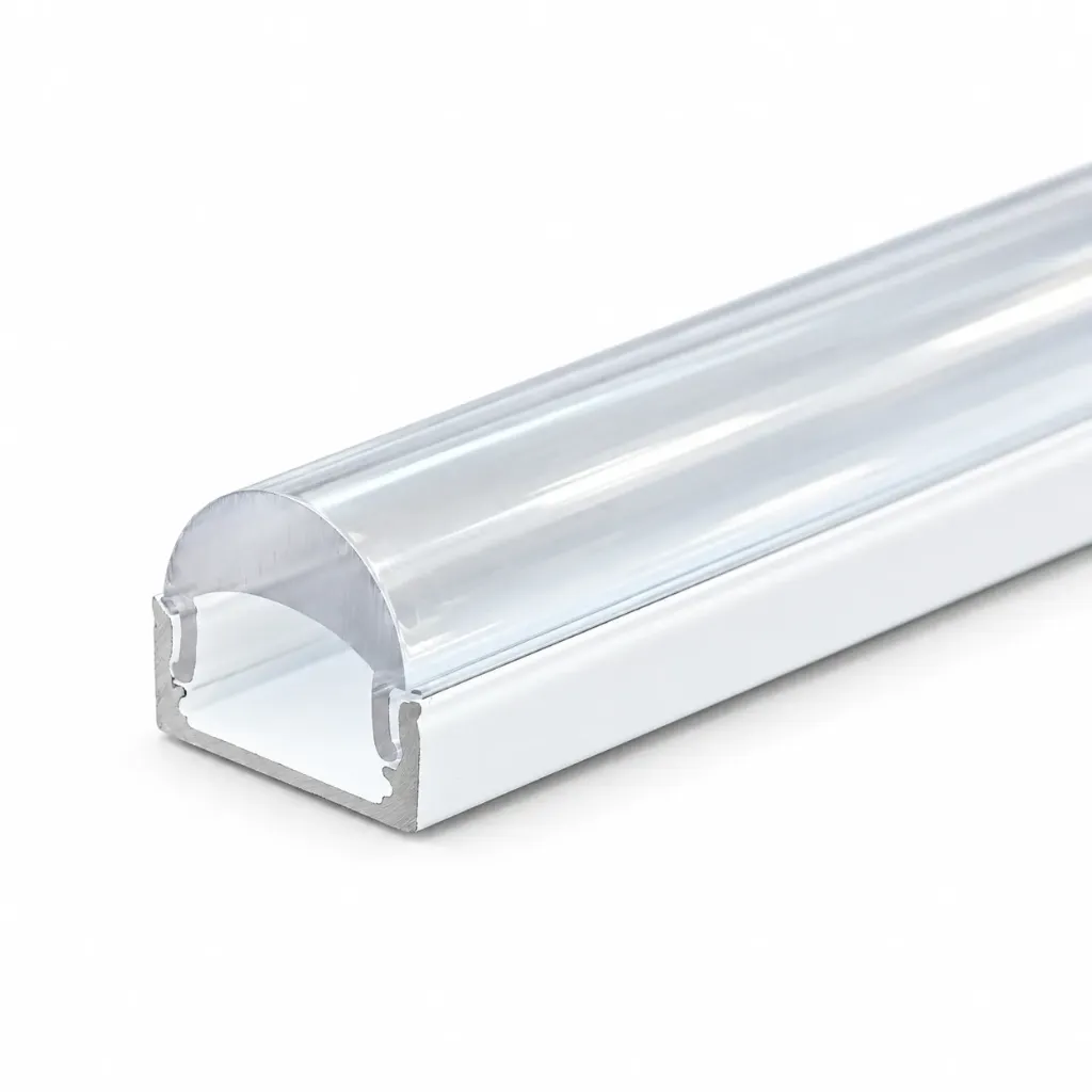 NOX Surface-Mounted White Aluminum LED Strip Profile 17x7mm 2m Clear Diffuser