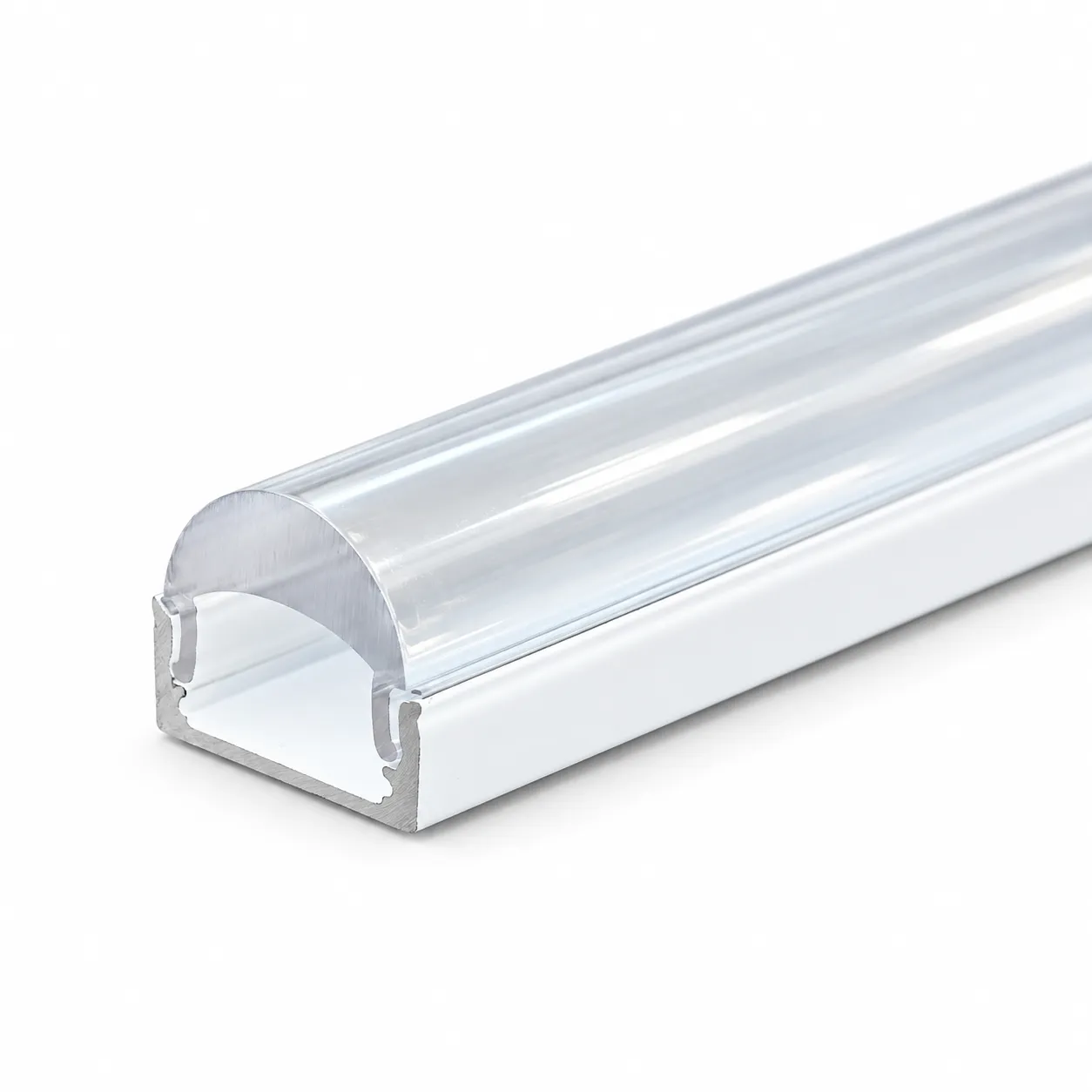 NOX Surface-Mounted White Aluminum LED Strip Profile 17x7mm 2m Clear Diffuser
