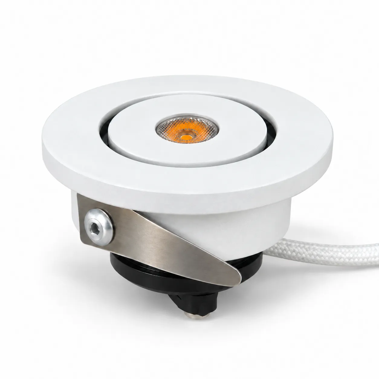 NOX Adjustable Recessed Round Sanded White LED Spotlight 3W 3000K