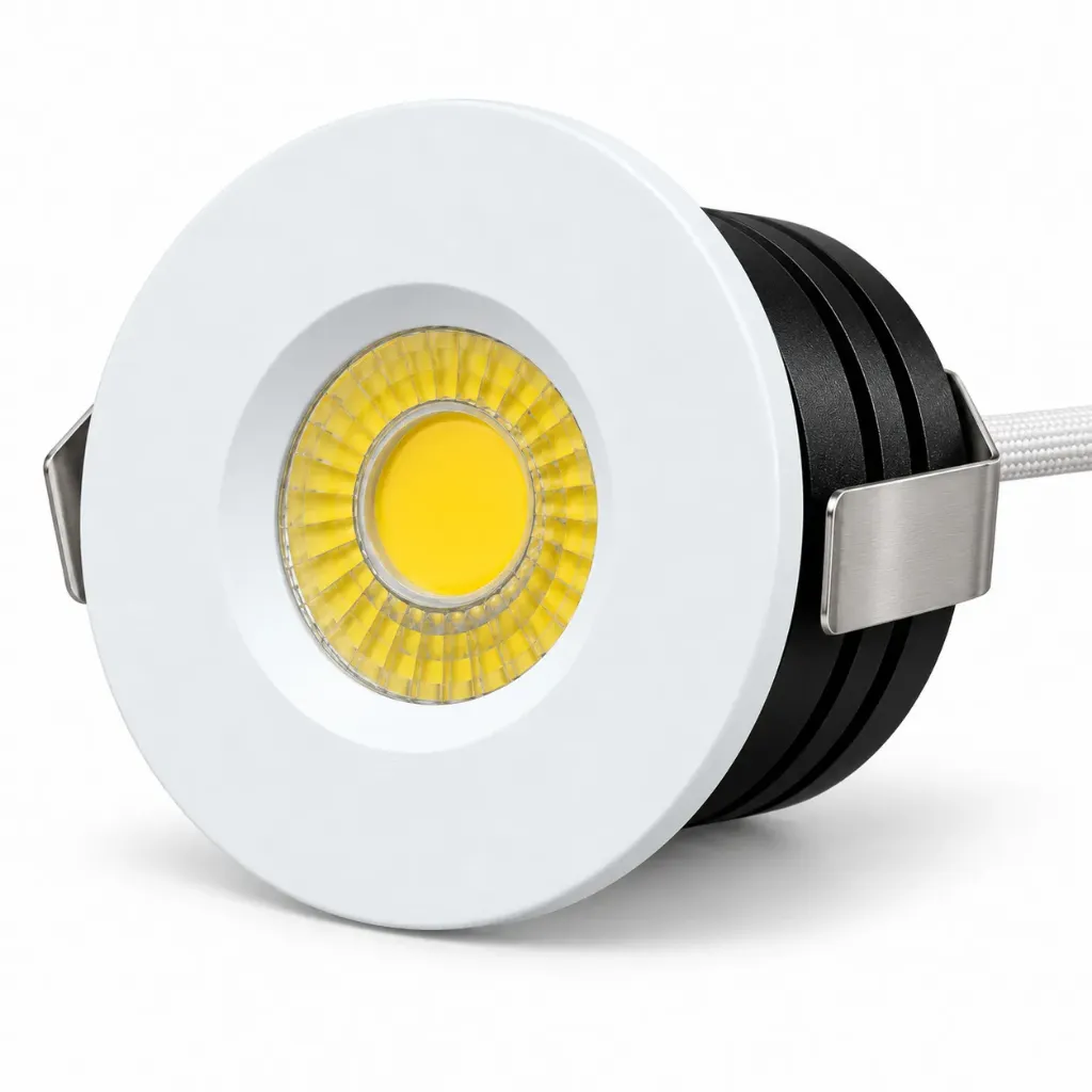 NOX Sanded White Round Recessed LED Spotlight | 3W 3000K