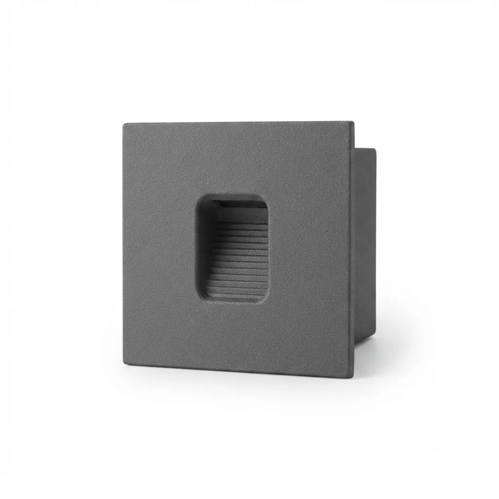 [SL427DGY-1W] Sanded Dark Grey Square LED Recessed Wall Light