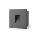 Sanded Dark Grey Square LED Recessed Wall Light