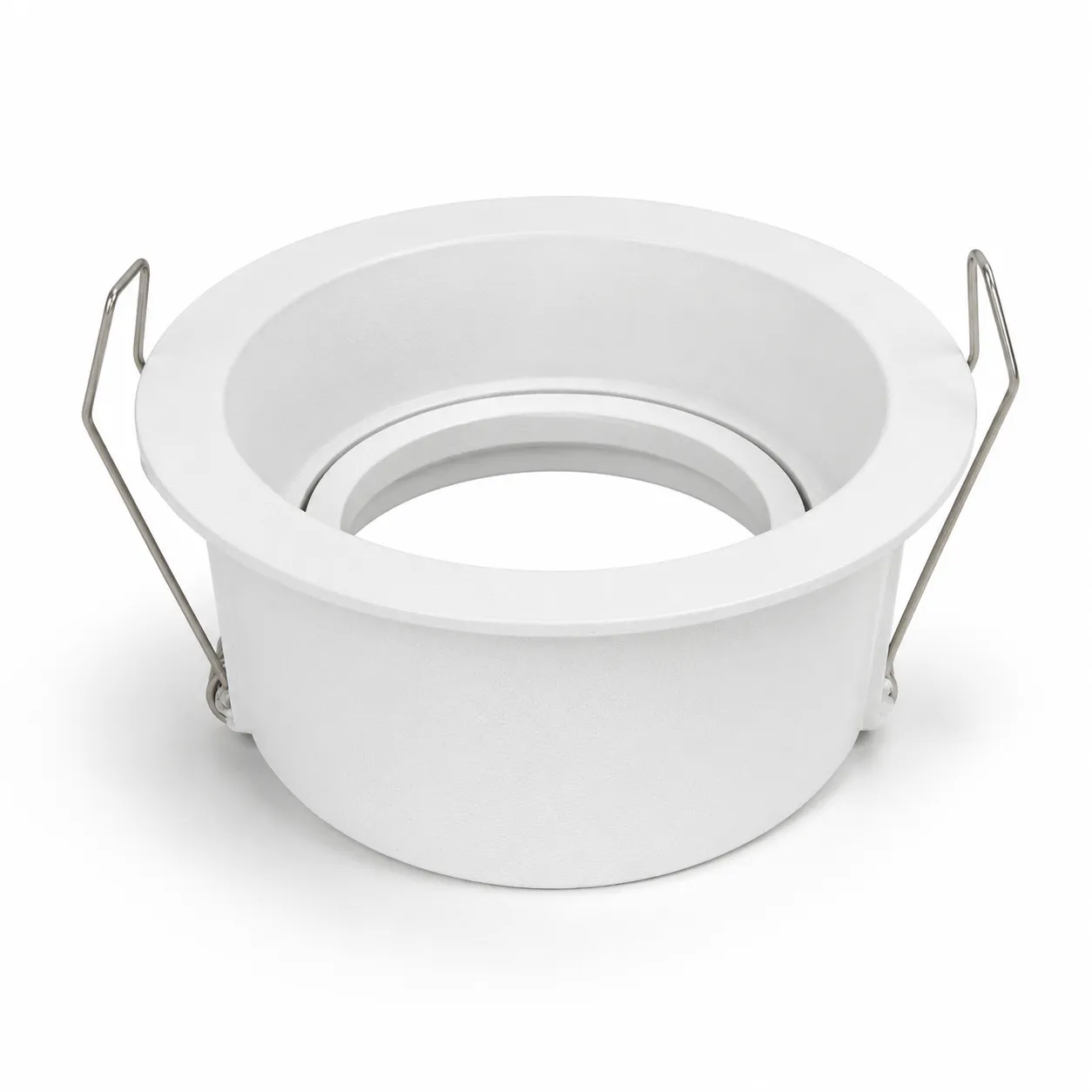 White Round Deep Adjustable Recessed Frame | Cutout Ø8cm