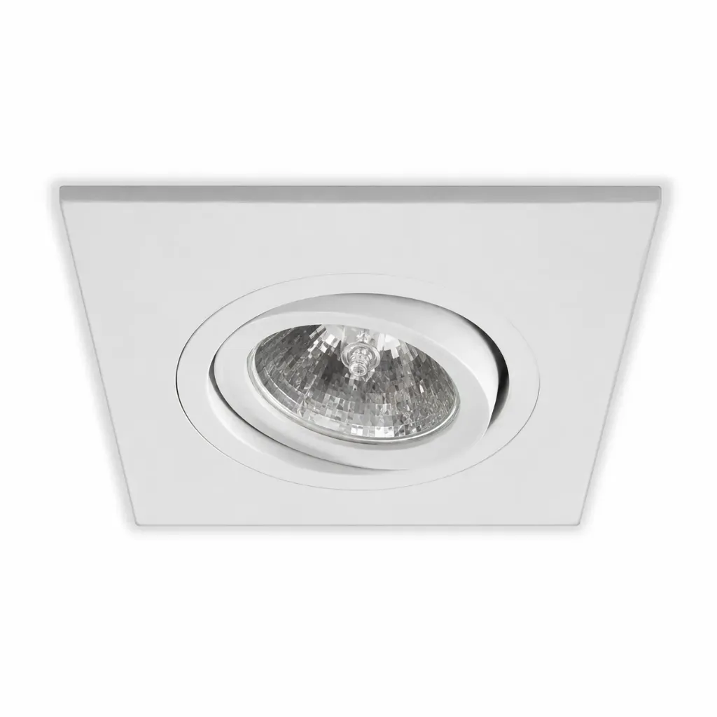 [SLM328-1WH] NOX White Square Adjustable Recessed Spotlight Frame| 1xMR16