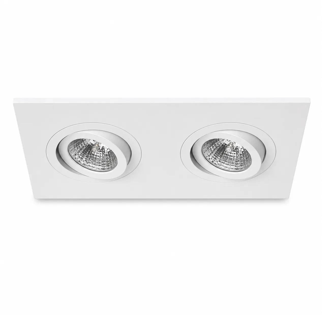 NOX White Double Adjustable Recessed Spotlight Frame| 2xMR16