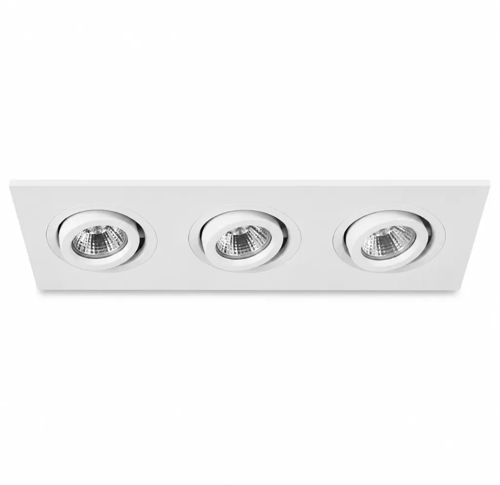[SLM328-3WH] NOX White Triple Adjustable Recessed Spotlight Frame| 3xMR16