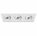 NOX White Triple Adjustable Recessed Spotlight Frame| 3xMR16
