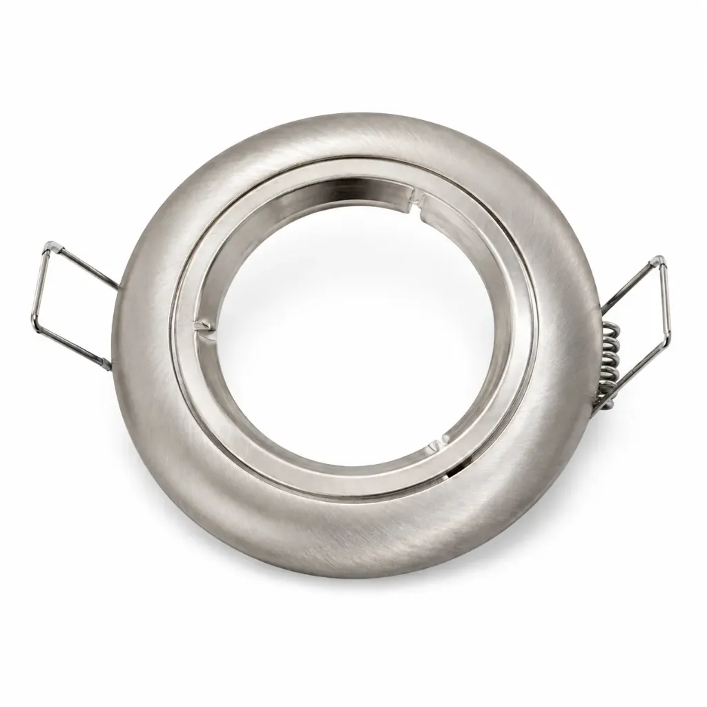 NOX Brushed Nickel Round Recessed Spotlight Frame| GX5.3 D8cm