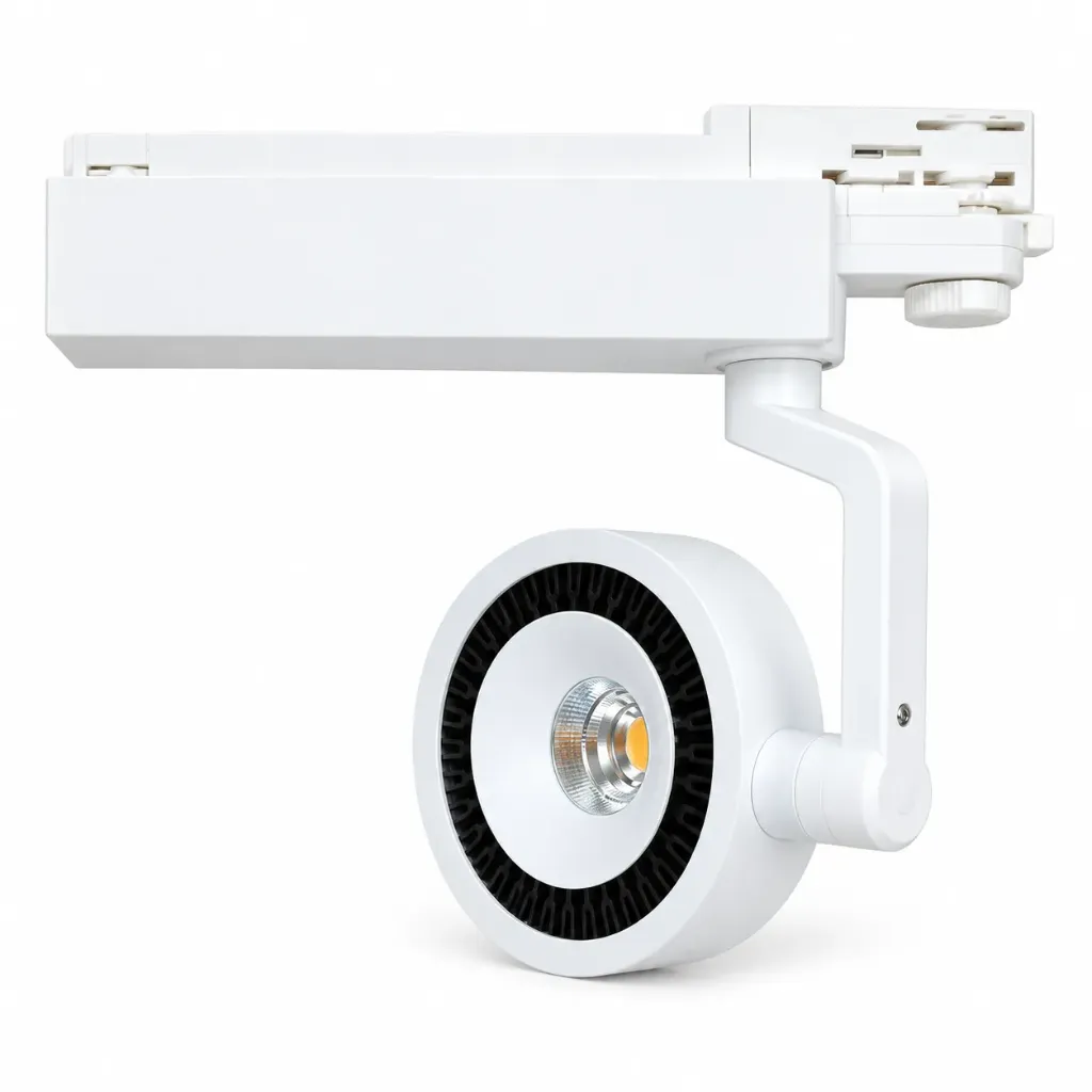 NOX Adjustable Round White Track Spotlight 15W 3000K