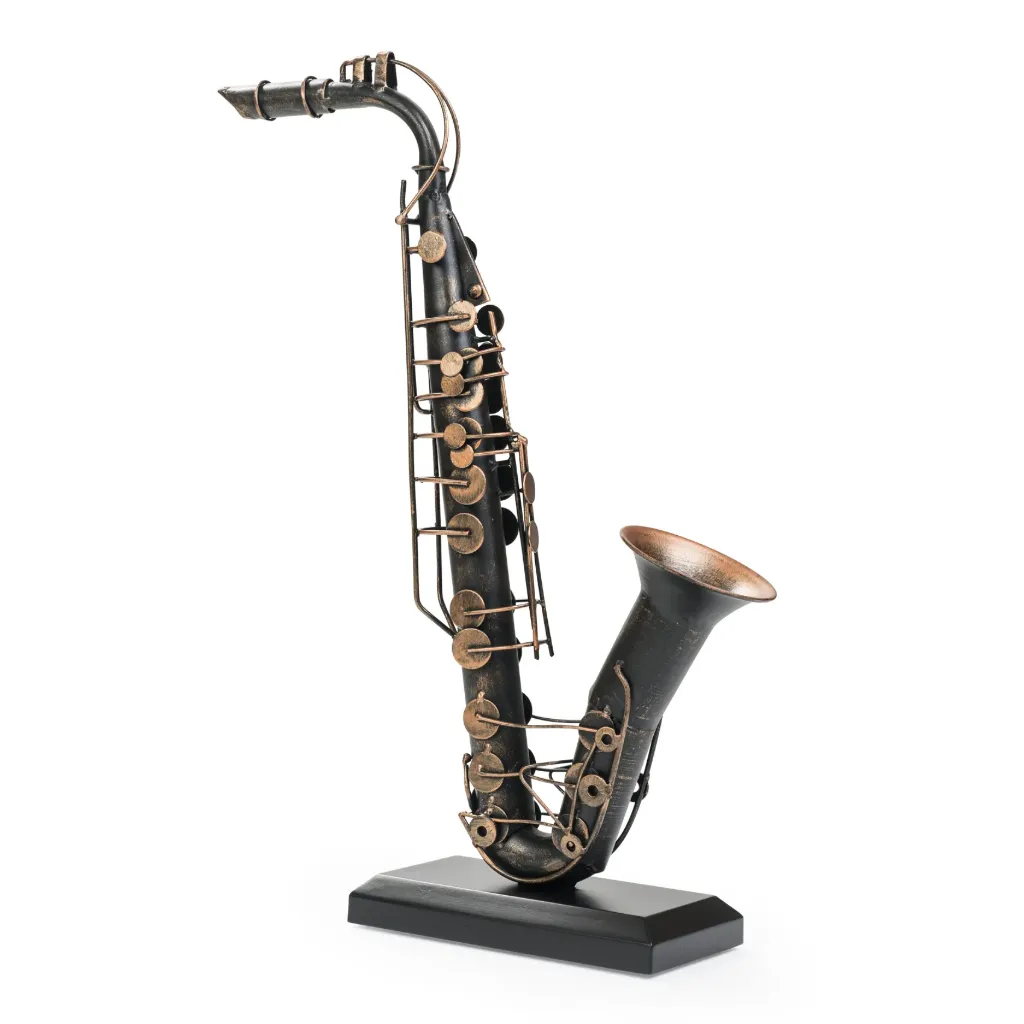 [SU2035/1AB] Saxophone Antique Brass Tabletop Statue