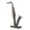 Saxophone Antique Brass Tabletop Statue